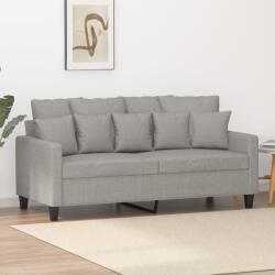 vidaXL Canapea cu 2 locuri, gri deschis, 140 cm, material textil (348831) Canapea