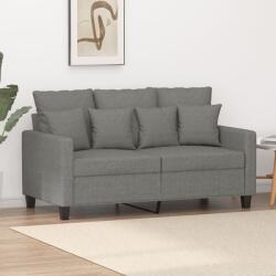 vidaXL Canapea cu 2 locuri, gri închis, 120 cm, material textil (348824) Canapea