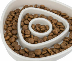 TRIXIE 3 rekeszes evéslassító műanyag tál macskák részére (0.35 l; Ø15cm; véletlenszerű színben)