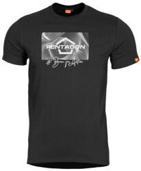 Pentagon Contour tričko, negru