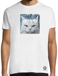 Magnolion Kivágott papír művészet szemező macska póló