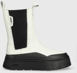 PUMA bőr bokacsizma Mayze Stack fehér, női, platformos - fehér Női 38