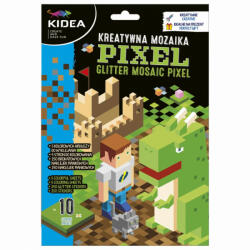 DERFORM Kidea mozaikkép készítő szett színezhető lapokkal, 5 lap, Minecraft Pixel (DFM-KMOPKA)