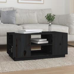 vidaXL Măsuță de cafea, negru, 90x49x40, 5 cm, lemn masiv de pin (814403) Masa de cafea
