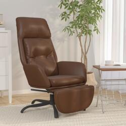 vidaXL Scaun de relaxare cu taburet, maro lucios, piele artificială (3097749)