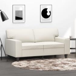 vidaXL Canapea cu 2 locuri, crem, 120 cm, piele ecologică (349006) Canapea