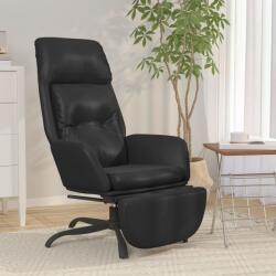 vidaXL Scaun de relaxare cu taburet, negru lucios, piele artificială (3097748)