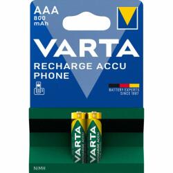 VARTA Ni-MH akkumulátor AAA | 1.2 V DC | 750 mAh | Előre töltött | 2 Buborékfóliás kártya (VARTA-T398B)