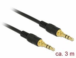 Delock Sztereó Jack Kábel 3, 5 mm 3 tűs férfi > férfi 3 m fekete (85551) - dellaprint