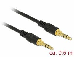 Delock Sztereó Jack Kábel 3, 5 mm 3 tűs férfi > férfi 0, 5 m fekete (85545) - dellaprint