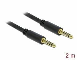 Delock 5 tűs apa-apa sztereó jack kábel 4, 4 mm-es átmérő, 2 m hosszú fekete (85792) - dellaprint