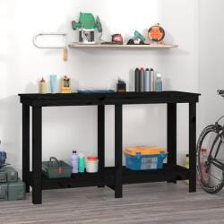 vidaXL Banc de lucru, negru, 140x50x80 cm, lemn masiv pin (822510)