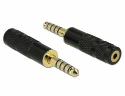 Delock 4, 4 mm-es, 5 tűs sztereó jack apa 2, 5 mm-es, 4 tűs sztereó jack anya átalakító (65897) - dellaprint