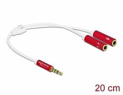 Delock Fejhallgató adapter 1 x 3, 5 mm-es, 4 tűs sztereo jack apa - 2 x 3, 5 mm-es, 4 tűs sztereo jack (66519)