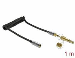 Delock Összecsavart kábelbővítmény 3, 5 mm 3 tűs Sztereo Jack apa Sztereo Jack anya 6, 35 mm csavar (85831) - dellaprint