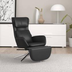vidaXL Scaun de relaxare cu taburet, negru lucios, piele ecologică (3097833)