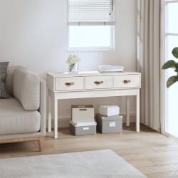 vidaXL Masă consolă, alb, 114x40x75 cm, lemn masiv de pin (821755)