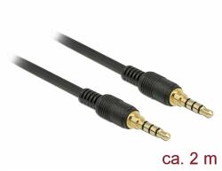 Delock Sztereó Jack Kábel 3, 5 mm 4 tűs férfi > férfi 2 m fekete (85598) - dellaprint