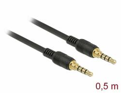 Delock Sztereó Jack Kábel 3, 5 mm 4 tűs férfi > férfi 0, 5 m fekete (85592) - dellaprint
