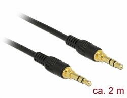 Delock Sztereó Jack Kábel 3, 5 mm 3 tűs férfi > férfi 2 m fekete (85549) - dellaprint