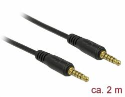 Delock 5 tűs apa-apa sztereó jack kábel 3, 5 mm-es átmérő, 2 m hosszú fekete (85697)