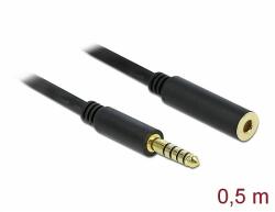 Delock 5 tűs apa-anya sztereó jack hosszabbító kábel 4, 4 mm-es átmérő, 0, 5 m hosszú fekete (85795) - dellaprint