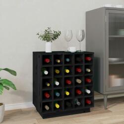 vidaXL Dulap de vinuri, negru, 55, 5x34x61 cm, lemn masiv de pin (821531) Suport sticla vin