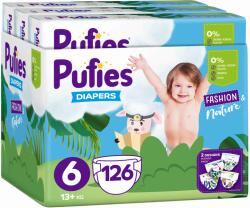 pufies Бебешки пелени Pufies Sensitive - Extra Large, размер 6, 126 броя, 13+ kg, 3 х Maxi Pack (23149) - ozone