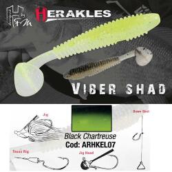 Herakles Naluca HERAKLES Viber Shad 9.7cm, culoare Black Chartreuse (ARHKEL07)