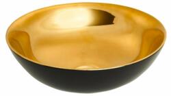 INVENA Lavoar pe blat Invena Tinos rotund 40 cm negru - auriu lucios (CE-43-027-C)