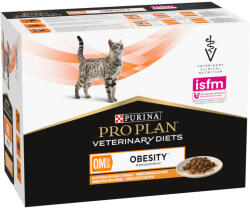 PRO PLAN Veterinary Diets Purina Pro Plan Veterinary Diets Feline OM ST/OX - Obesity Management Pui 10 x 85 g