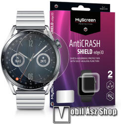 MYSCREEN Protector AntiCrash Shield Edge3D okosóra képernyővédő fólia - Ultra Clear, ÖNREGENERÁLÓ! - 2db, a teljes képernyőt védi - HUAWEI Watch GT 3 46mm