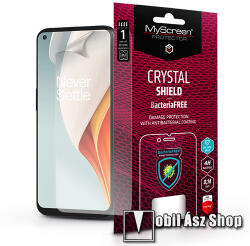 MyScreen CRYSTAL Shield BacteriaFREE képernyővédő fólia - CRYSTAL - 1db, törlőkendővel, antibakteriális, A képernyő sík részét védi! - OnePlus Nord N100