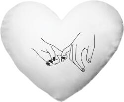  Szív alakú párna: fehér - s potlačou „Kezek