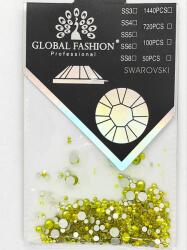 Global Fashion Cristale unghii tip Swarovski, Global Fashion, mix, set 1440 buc, galbene