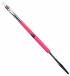 Global Fashion Pensula/Spatula manichiura pentru polygel, 2 capete, Nr. 4, culoare roz