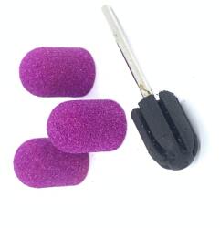 Global Fashion Set suport si 3 bucati smirghel rezerva freza electrica unghii, 10*15mm, lilac, granulatie 120