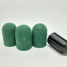 Global Fashion Set suport si 3 bucati smirghel rezerva pentru freza unghii, 16*25mm, verde, granulatie 120