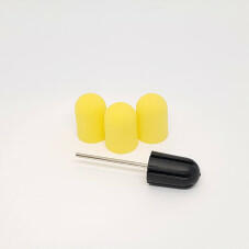 Global Fashion Set suport si 3 bucati smirghel rezerva pentru freza electrica unghii, 10*15mm, galben, granulatie 80