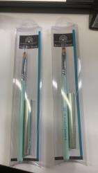 Global Fashion Pensula cu varf drept, par artificial, pentru aplicare gel UV, GF-16-6, Nr. 6, culoare mint