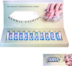 Global Fashion Set 10 bucati gel vopsea, Global Fashion, Pastel Rings, 5g, multicolor