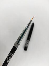 Global Fashion Pensula manichiura, par artificial, pentru pictura pe unghii, cu cristale, marime 00, neagra