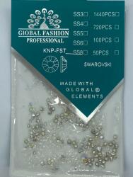 Global Fashion Cristale unghii tip Swarovski, culoare argintie