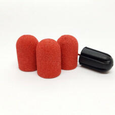 Global Fashion Set suport si 3 bucati smirghel rezerva pentru freza unghii, 16*25mm, rosu, granulatie 80