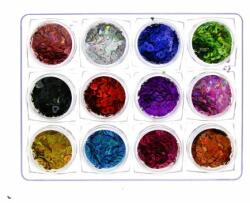 Global Fashion Set 12 paiete decorative pentru unghii, inimi, diverse culori