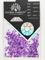 Global Fashion Decor pentru unghii, Swarovski, Romburi 3D, Global Fashion, set 1440 buc, liliac