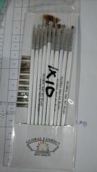 Global Fashion Set pensule pentru pictura pe unghii, par artificial, B3, 10 buc, culoare alba
