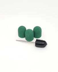 Global Fashion Set suport si 3 bucati smirghel rezerva pentru freza unghii, 13*19mm, verde, granulatie 120