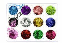 Global Fashion Set 12 decoratiuni paiete pentru unghii, triunghiuri, multicolore