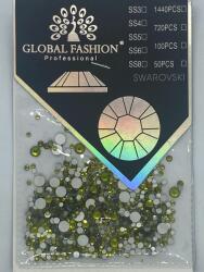 Global Fashion Cristale unghii tip Swarovski, mix, culoare olive